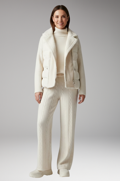 Women's Turtleneck Sweater Set Wide Leg Pants