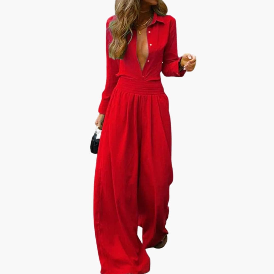 Women's Jumpsuit Elastic Waist Wide Leg - VibreMode