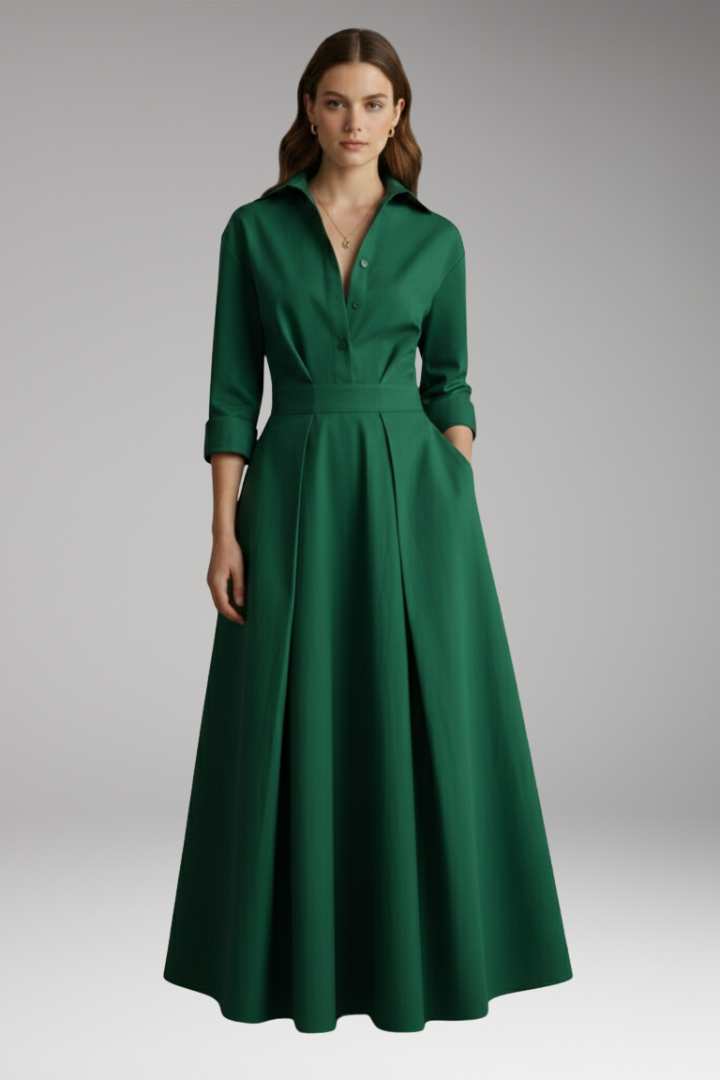 Women's Shirt Dress Button Front Defined Waist