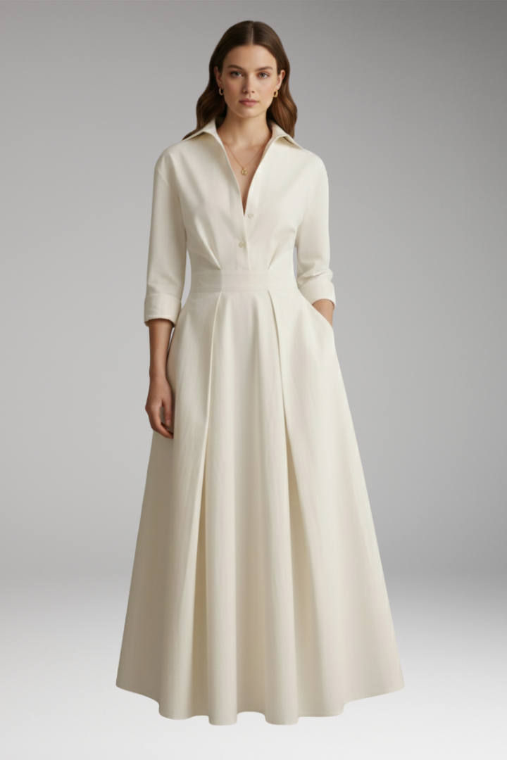 Women's Shirt Dress Button Front Defined Waist