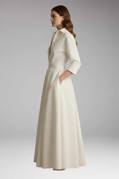 Women's Shirt Dress Button Front Defined Waist