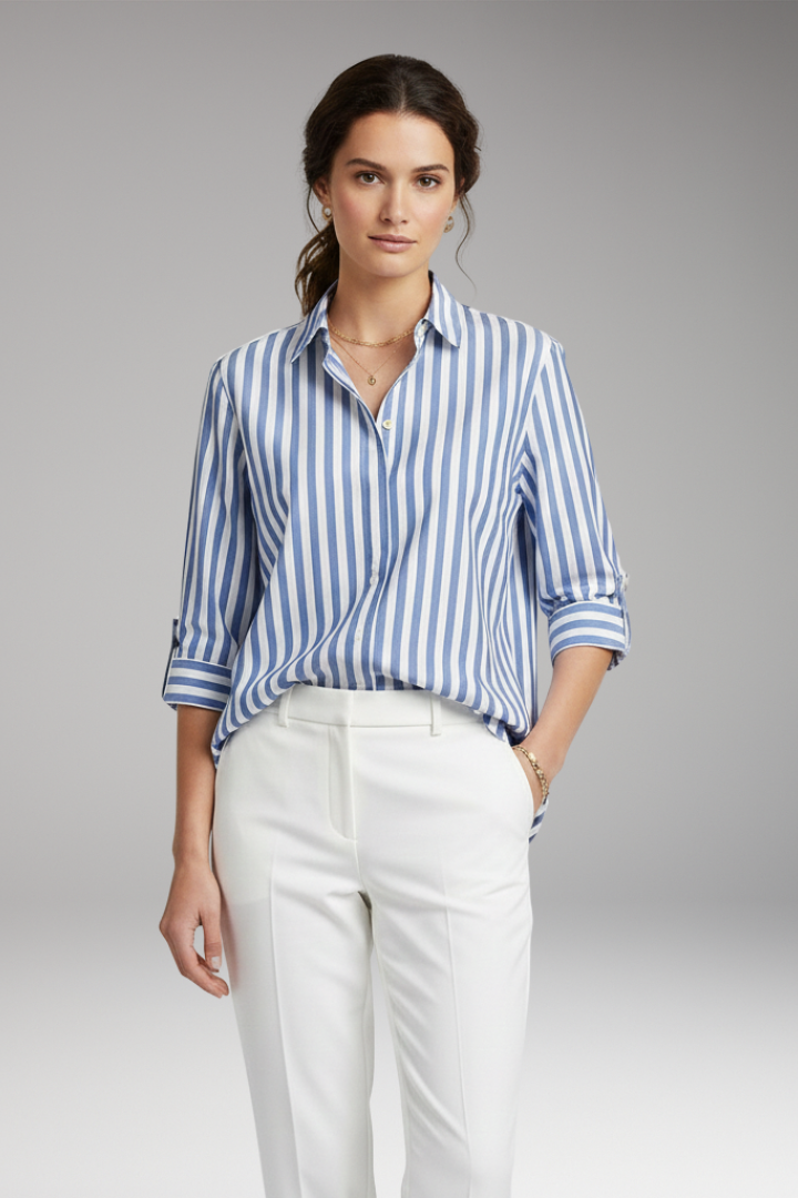 Women's Striped Button Down Shirt