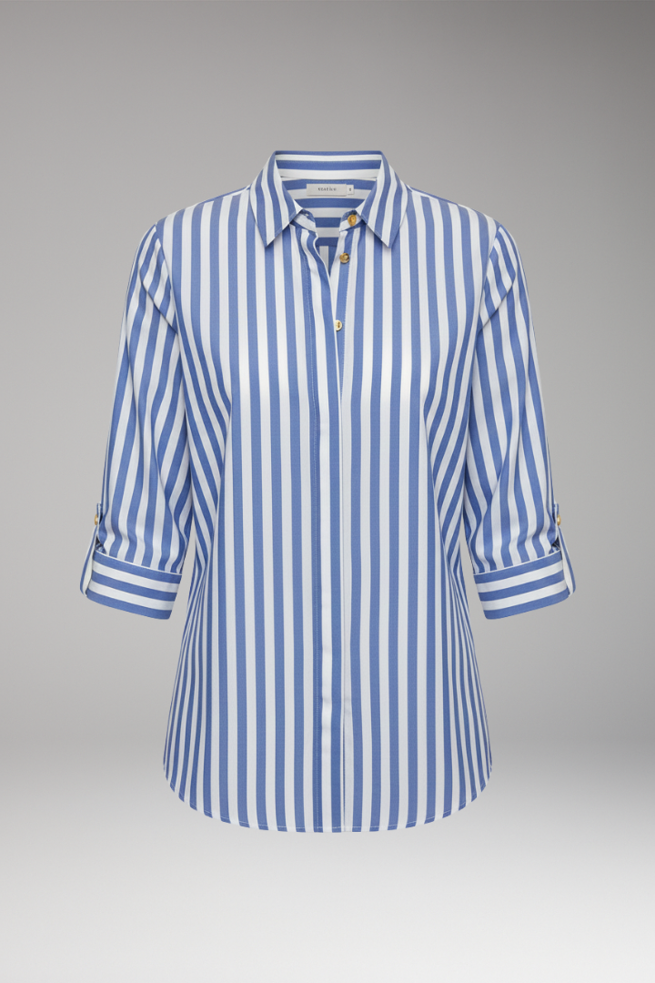 Women's Striped Button Down Shirt - VibreMode