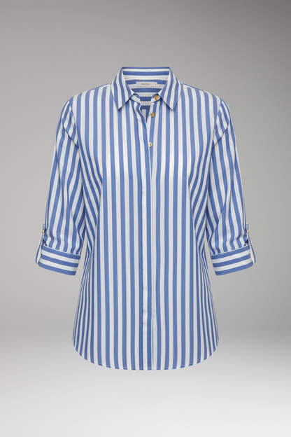 Women's Striped Button Down Shirt - VibreMode