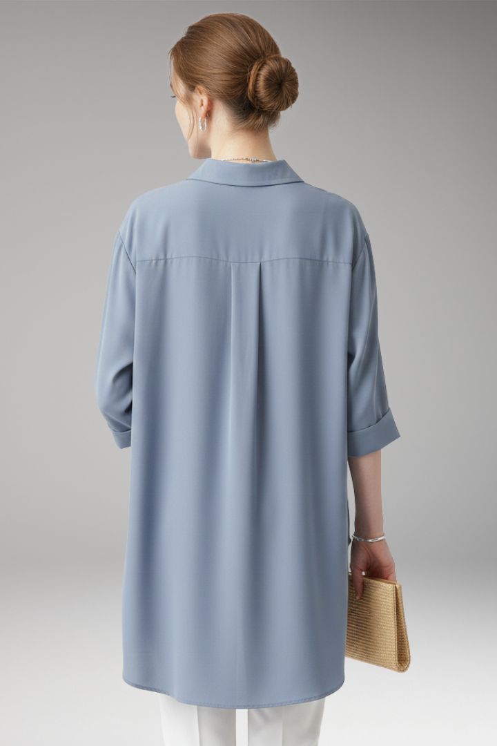 Women's Button Front Shirt With Chest Pocket
