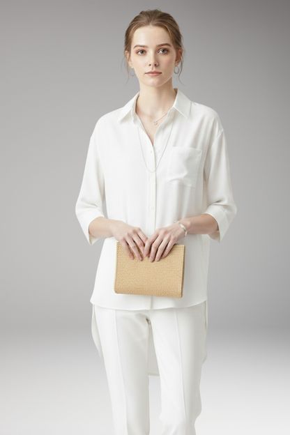Women's Button Front Shirt With Chest Pocket