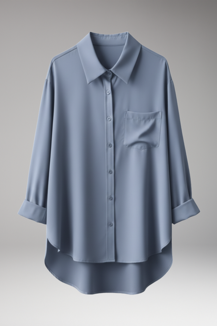 Women's Button Front Shirt With Chest Pocket - VibreMode