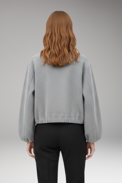 Women's Bomber Jacket Short Zip Front Long Sleeve