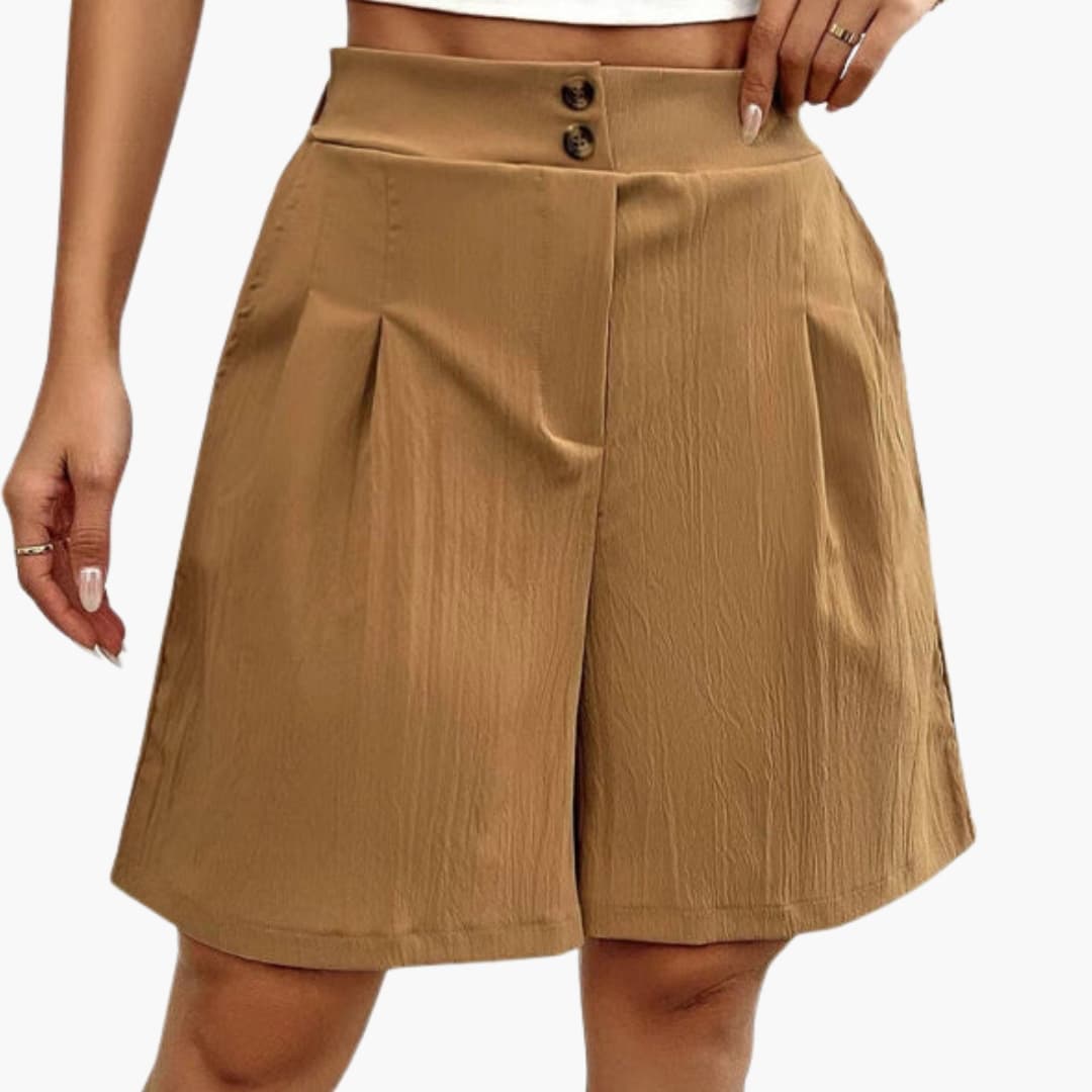 Women's Loose Fit Button Shorts