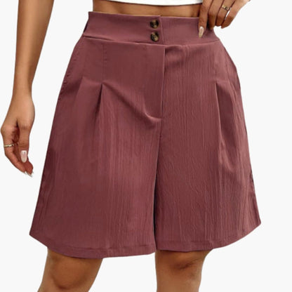 Women's Loose Fit Button Shorts