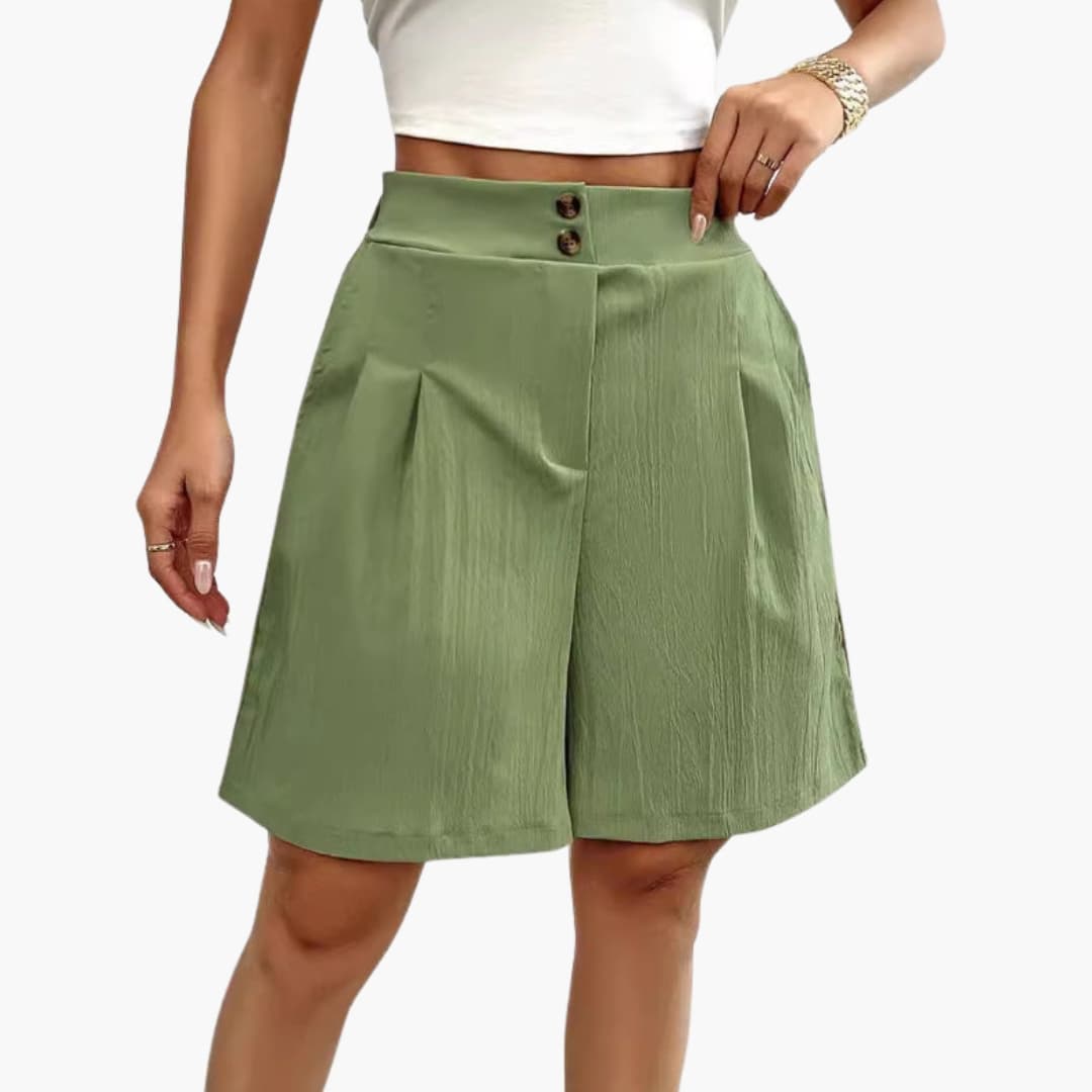 Women's Loose Fit Button Shorts