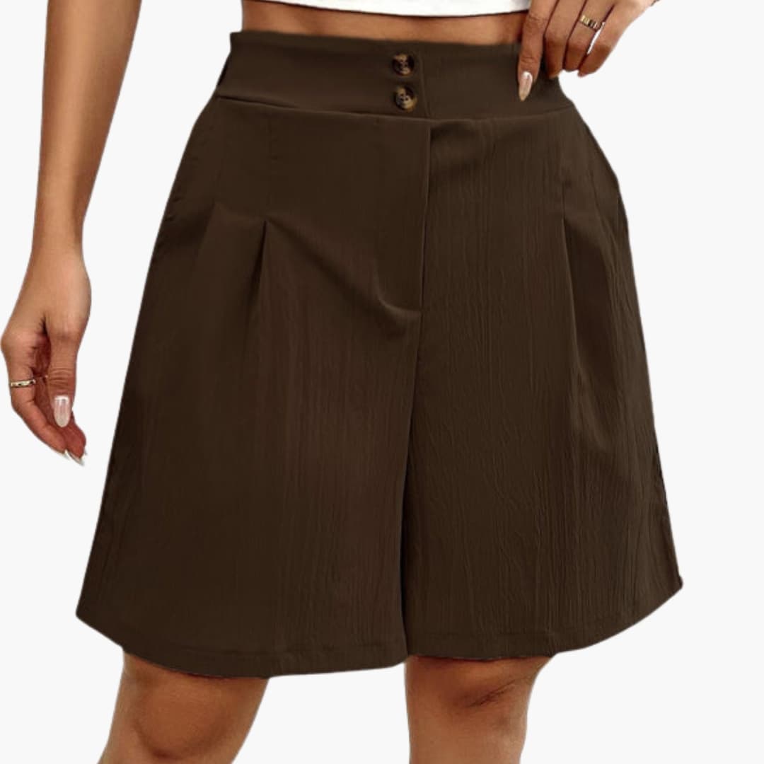 Women's Loose Fit Button Shorts