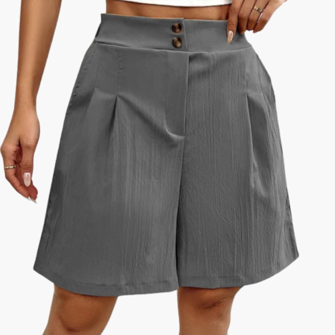 Women's Loose Fit Button Shorts - VibreMode