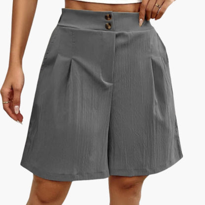 Women's Loose Fit Button Shorts - VibreMode