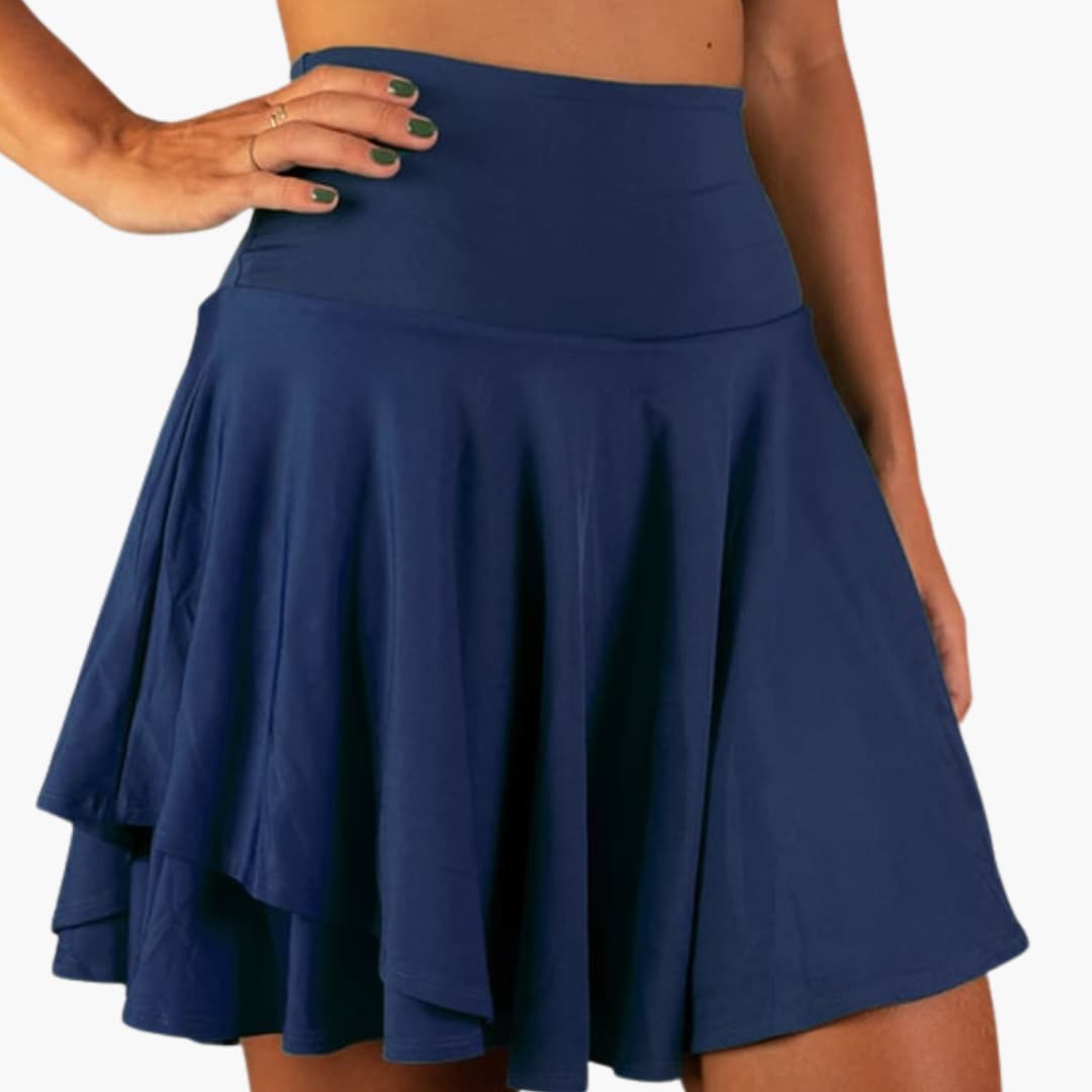 Women's Skort Elastic Waistband Side Pockets - VibreMode