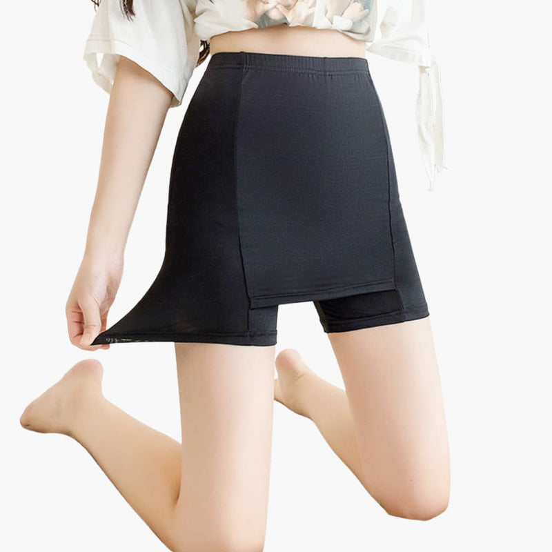 Women's Golf Skort Stretchy Wide Waistband Black - VibreMode