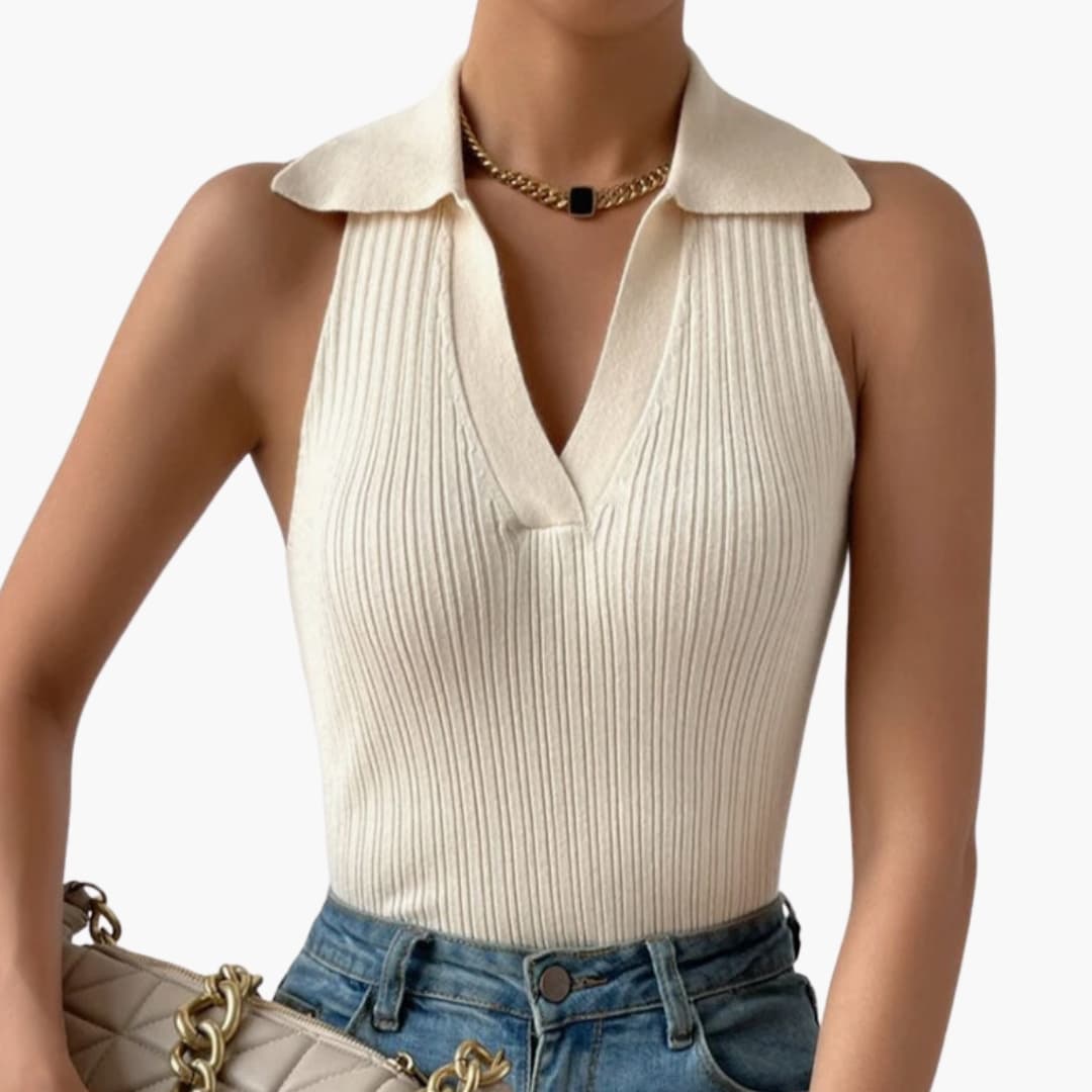 Women's Ribbed Tank Collared - VibreMode
