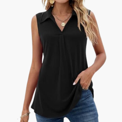 Women's Sleeveless V-Neck Blouse