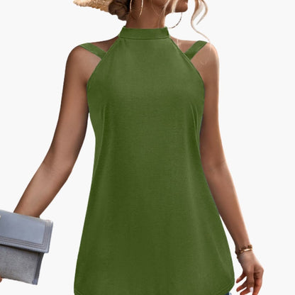 Women's Sleeveless Tunic High Neck