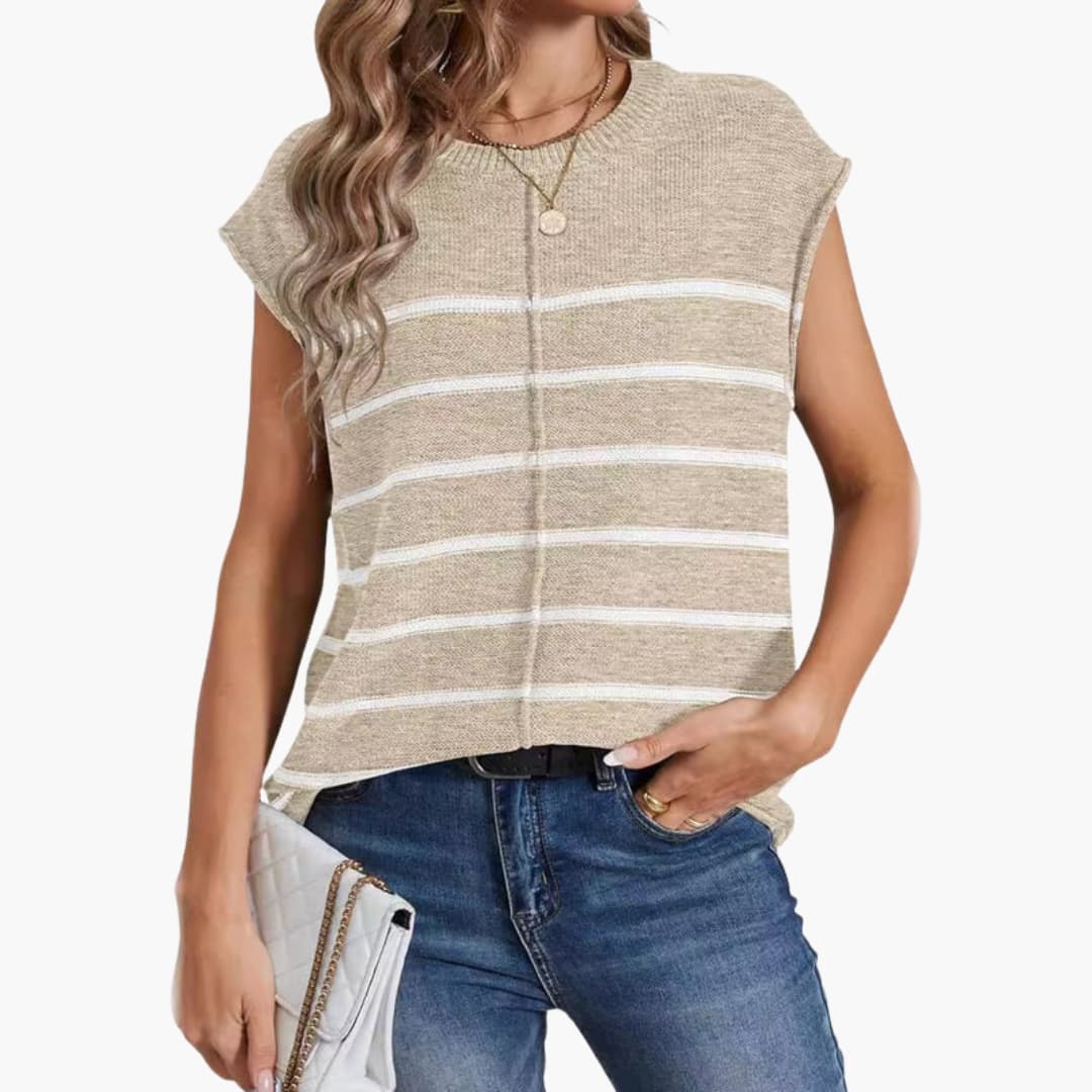 Women's Sleeveless Striped Knit - VibreMode