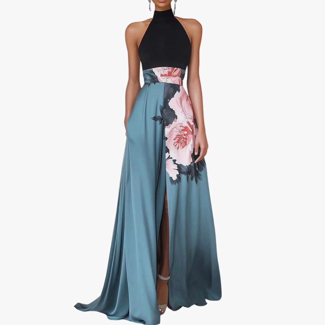 Women's Sleeveless Maxi Dress Side Slit - VibreMode