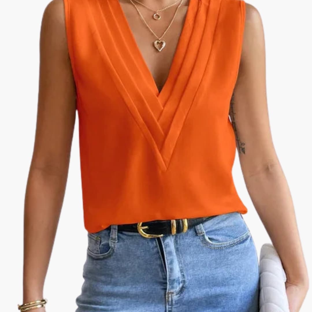 Women's Sleeveless Round Neck Blouse