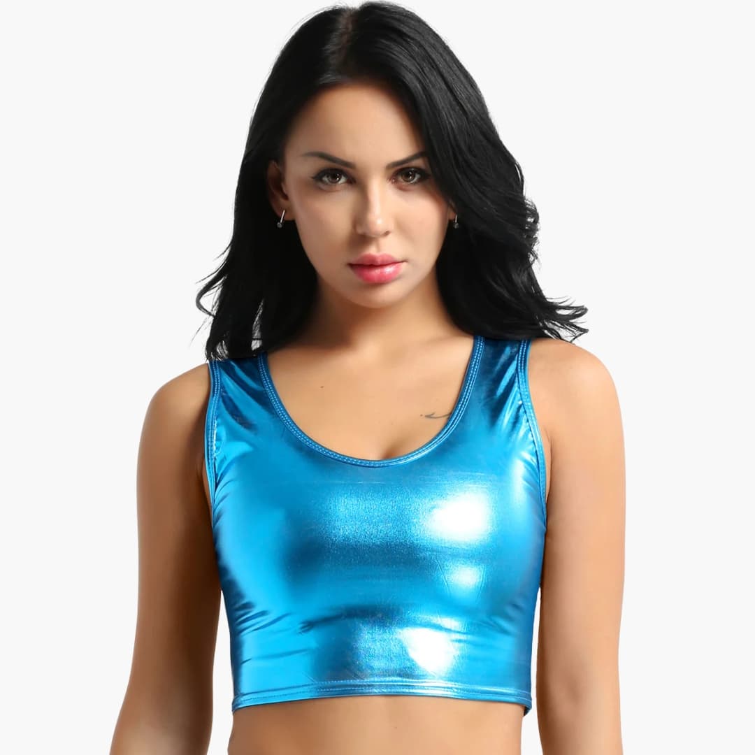 Women's Sleeveless Crop Round Neck