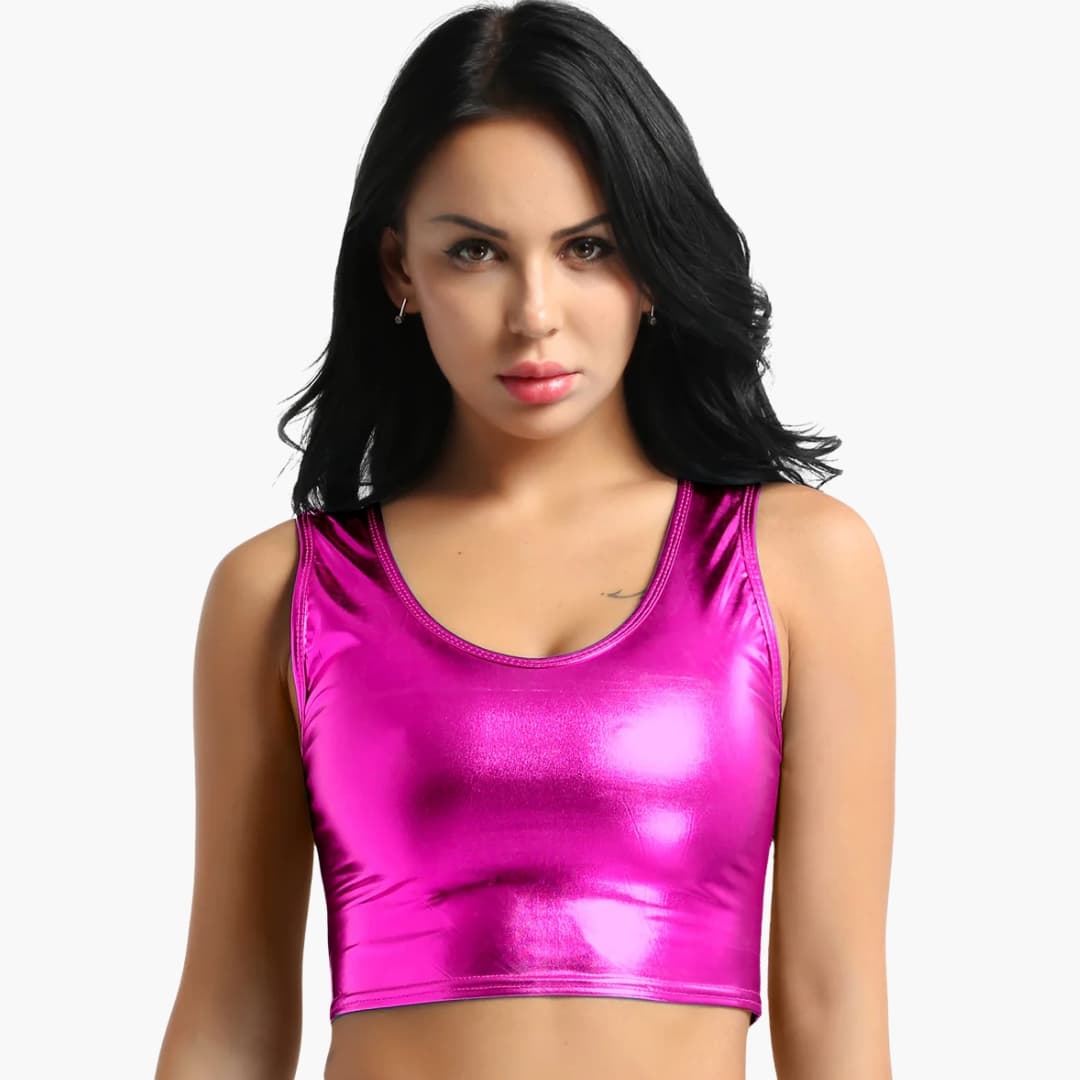 Women's Sleeveless Crop Round Neck