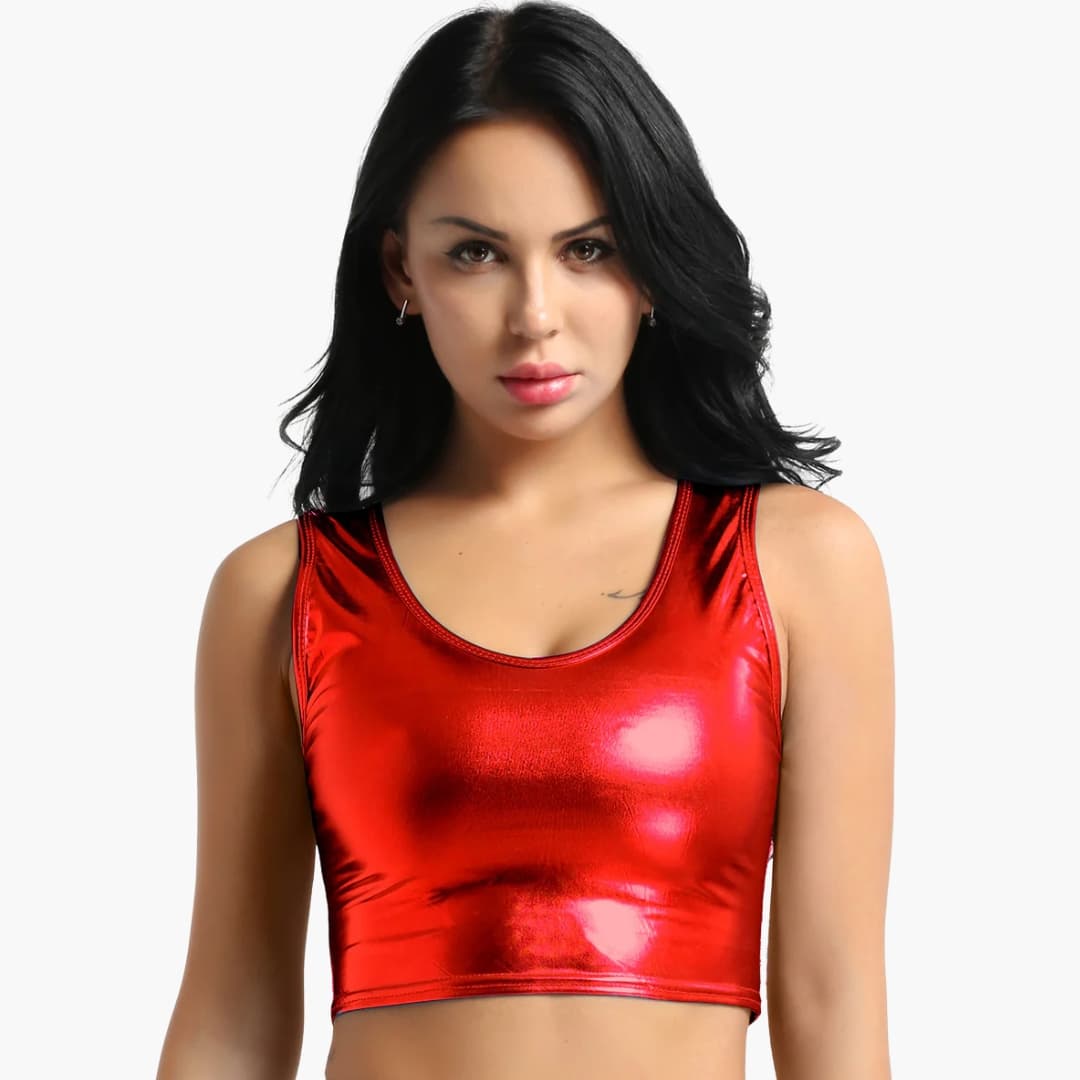 Women's Sleeveless Crop Round Neck