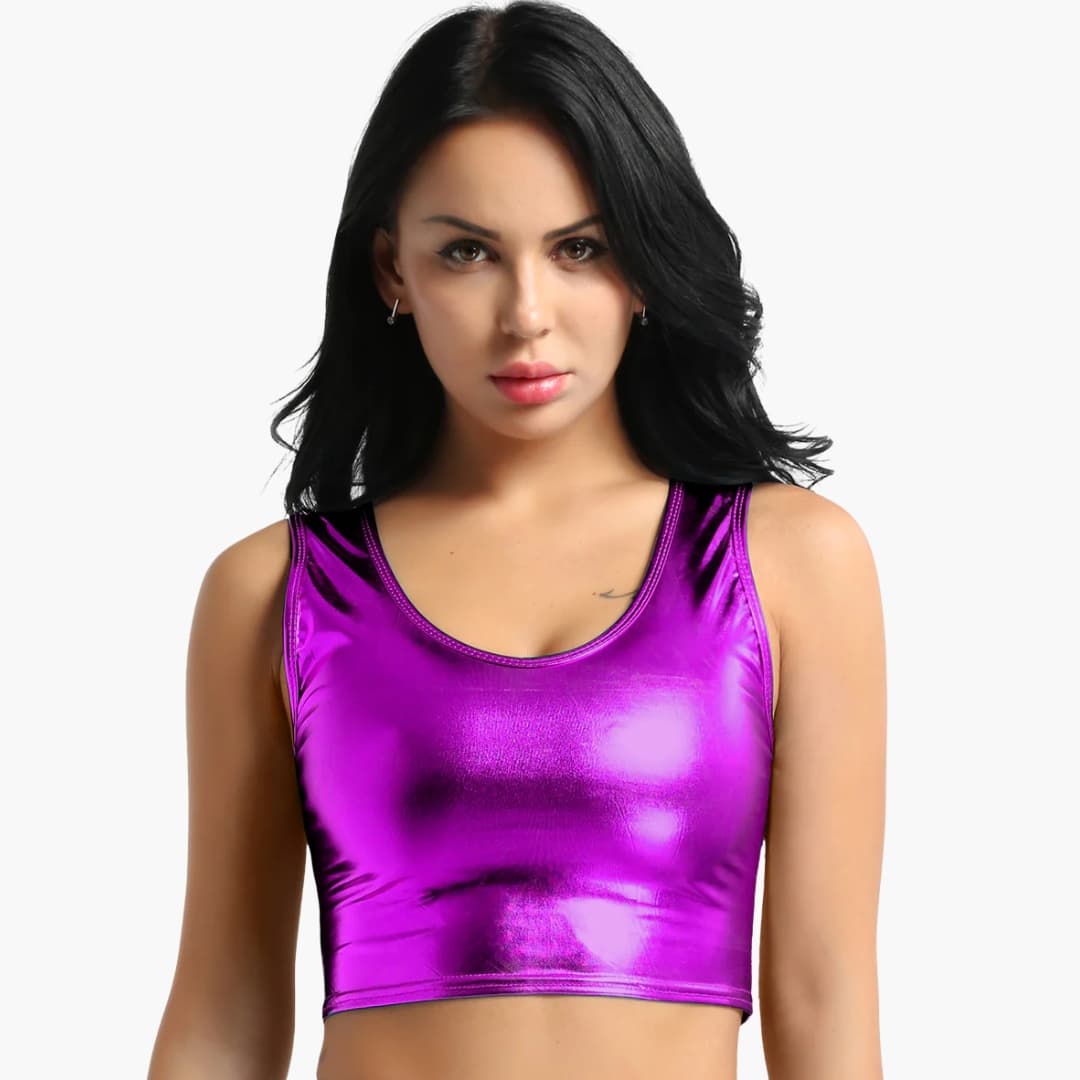 Women's Sleeveless Crop Round Neck