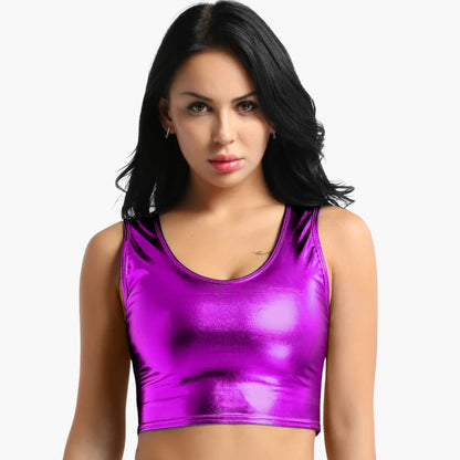 Women's Sleeveless Crop Round Neck