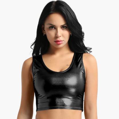 Women's Sleeveless Crop Round Neck
