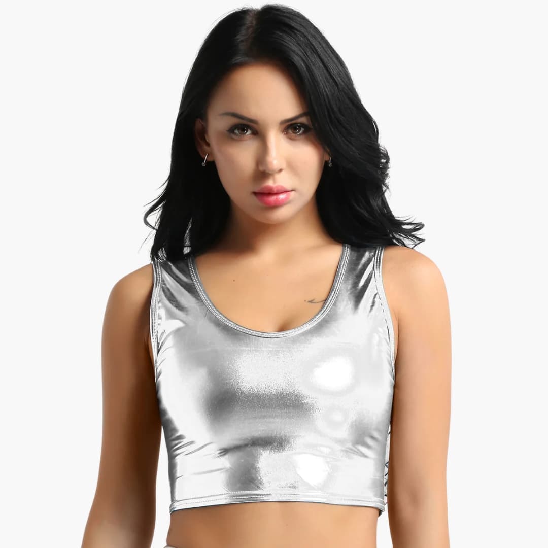 Women's Sleeveless Crop Round Neck - VibreMode