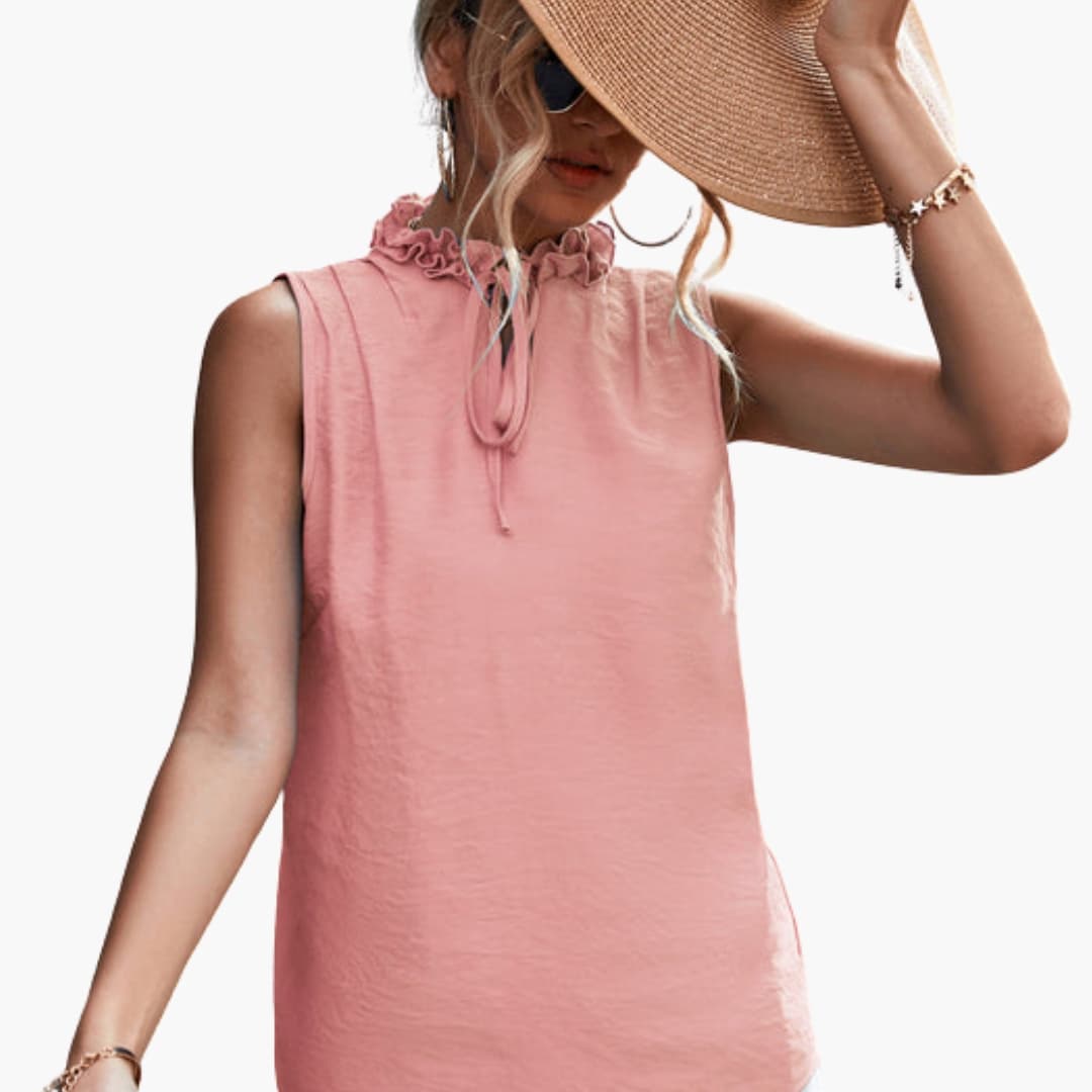 Women's Ruffle Neck Tank - VibreMode