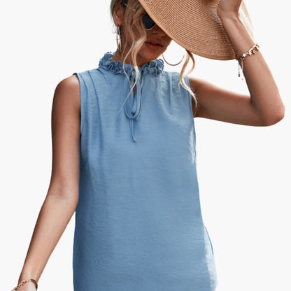 Women's Ruffle Neck Tank
