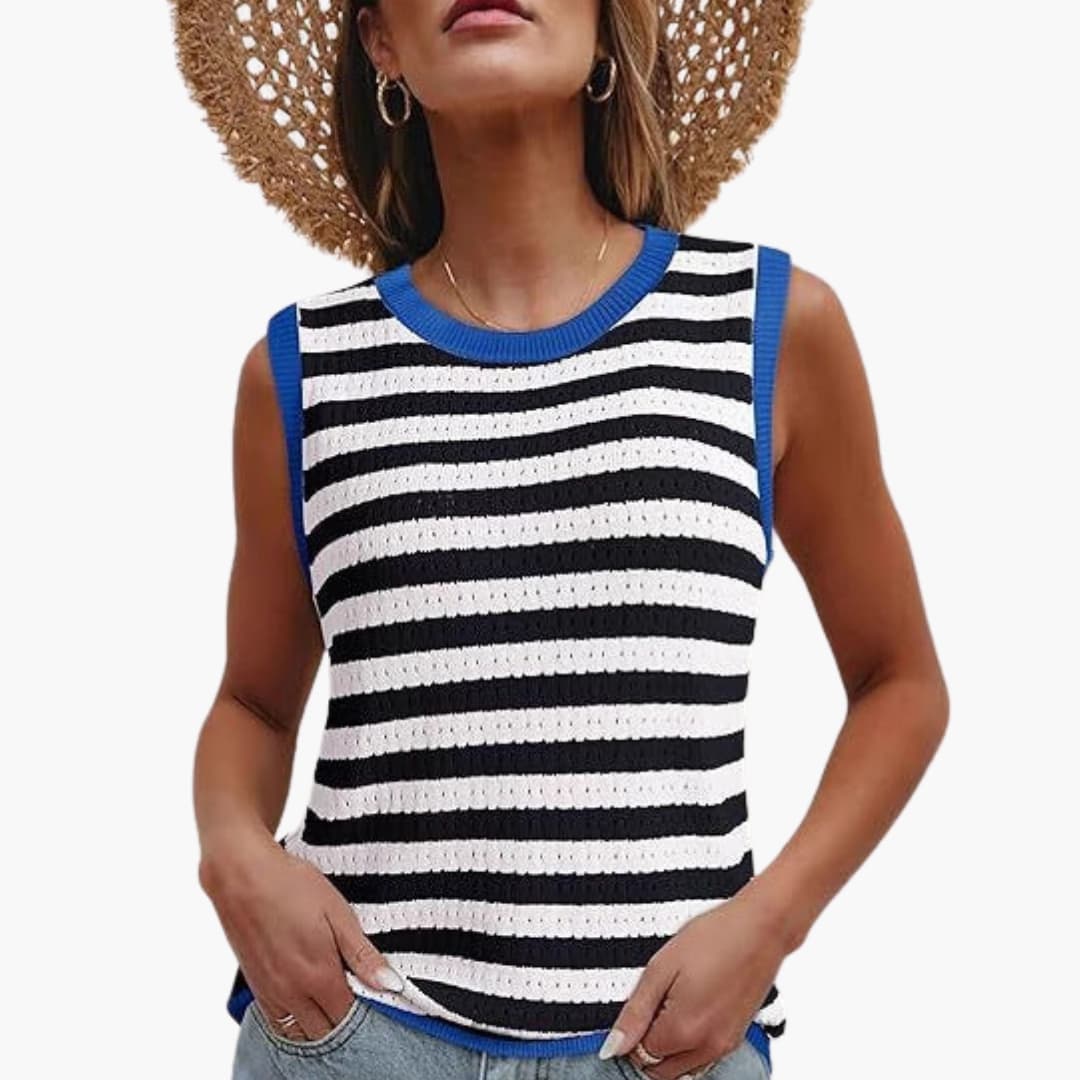 Women's Striped Knit Tank - VibreMode