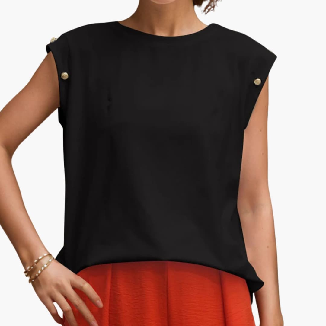 Women's Sleeveless Round Neck Striped T-Shirt