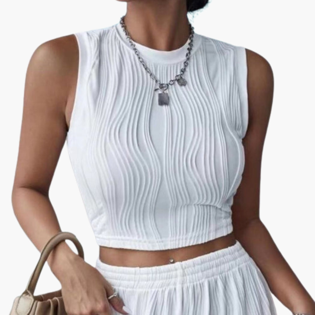 Women's Textured Crop Sleeveless
