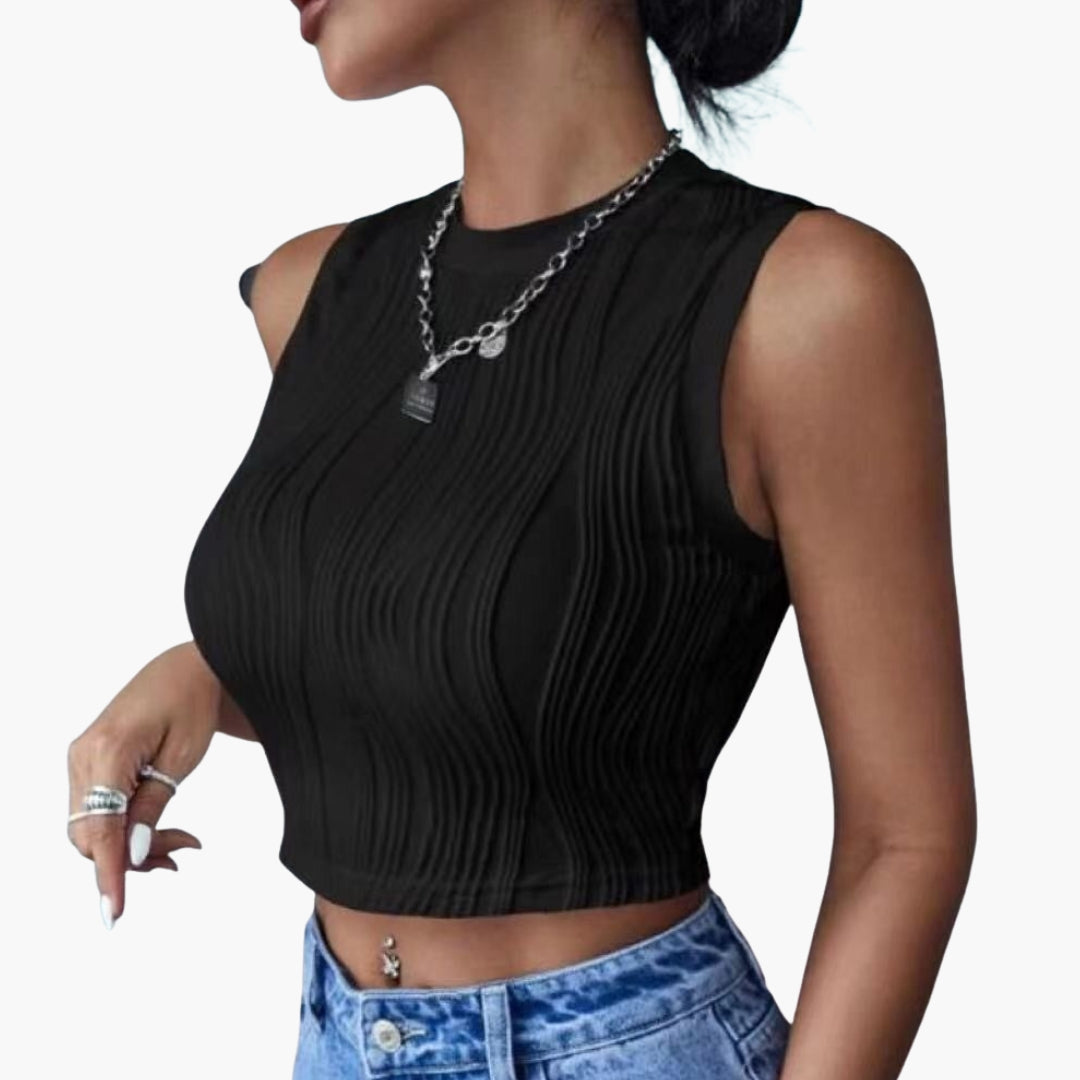 Women's Textured Crop Sleeveless