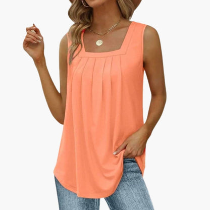 Women's Sleeveless Woven Hip Length Plain
