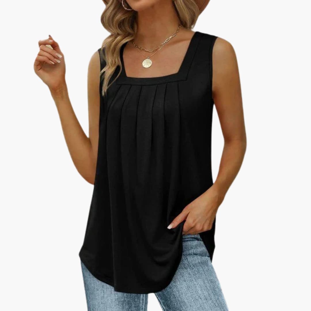 Women's Sleeveless Woven Hip Length Plain