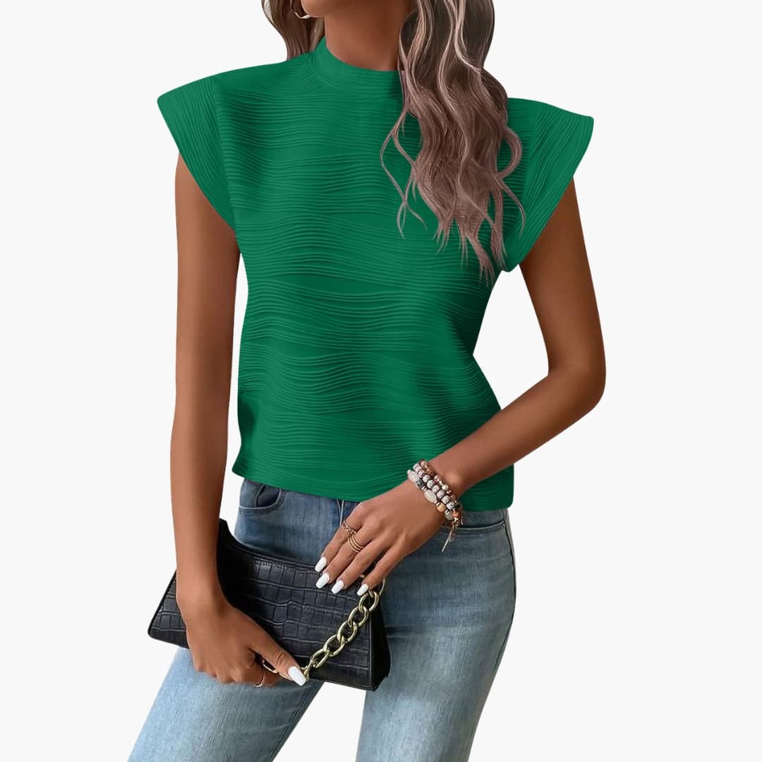 Women's Sleeveless Collar Structured Design