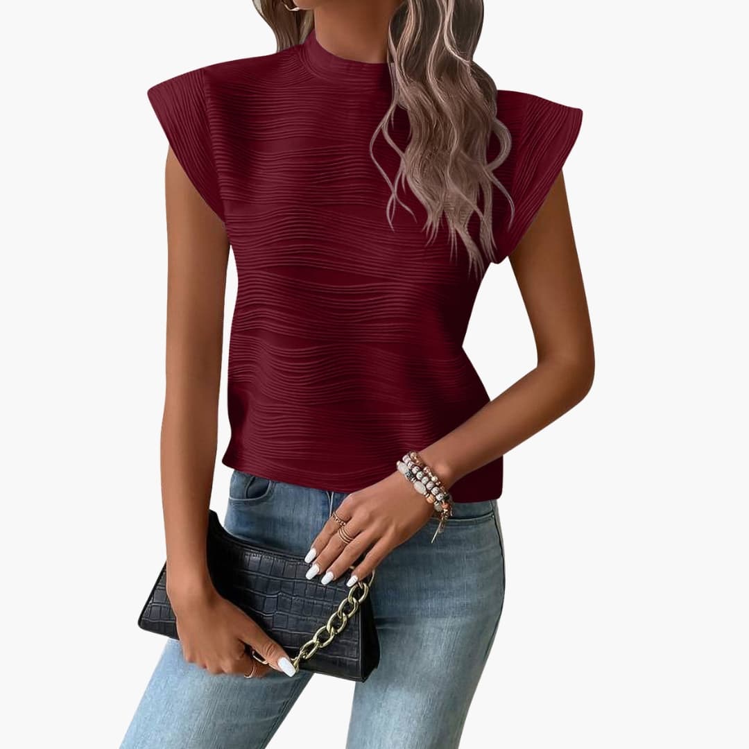 Women's Sleeveless Collar Structured Design