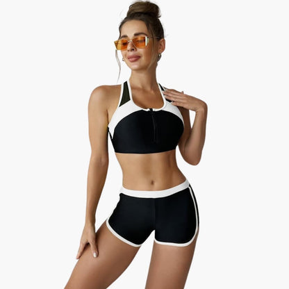 Women's Solid Bikini Set Adjustable Straps - VibreMode