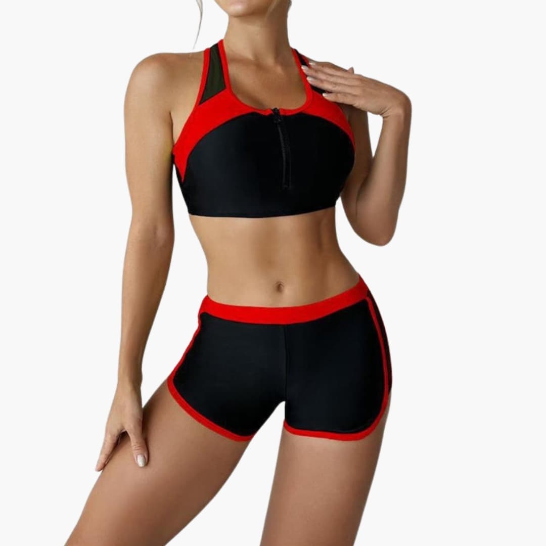 Women's Solid Bikini Set Adjustable Straps