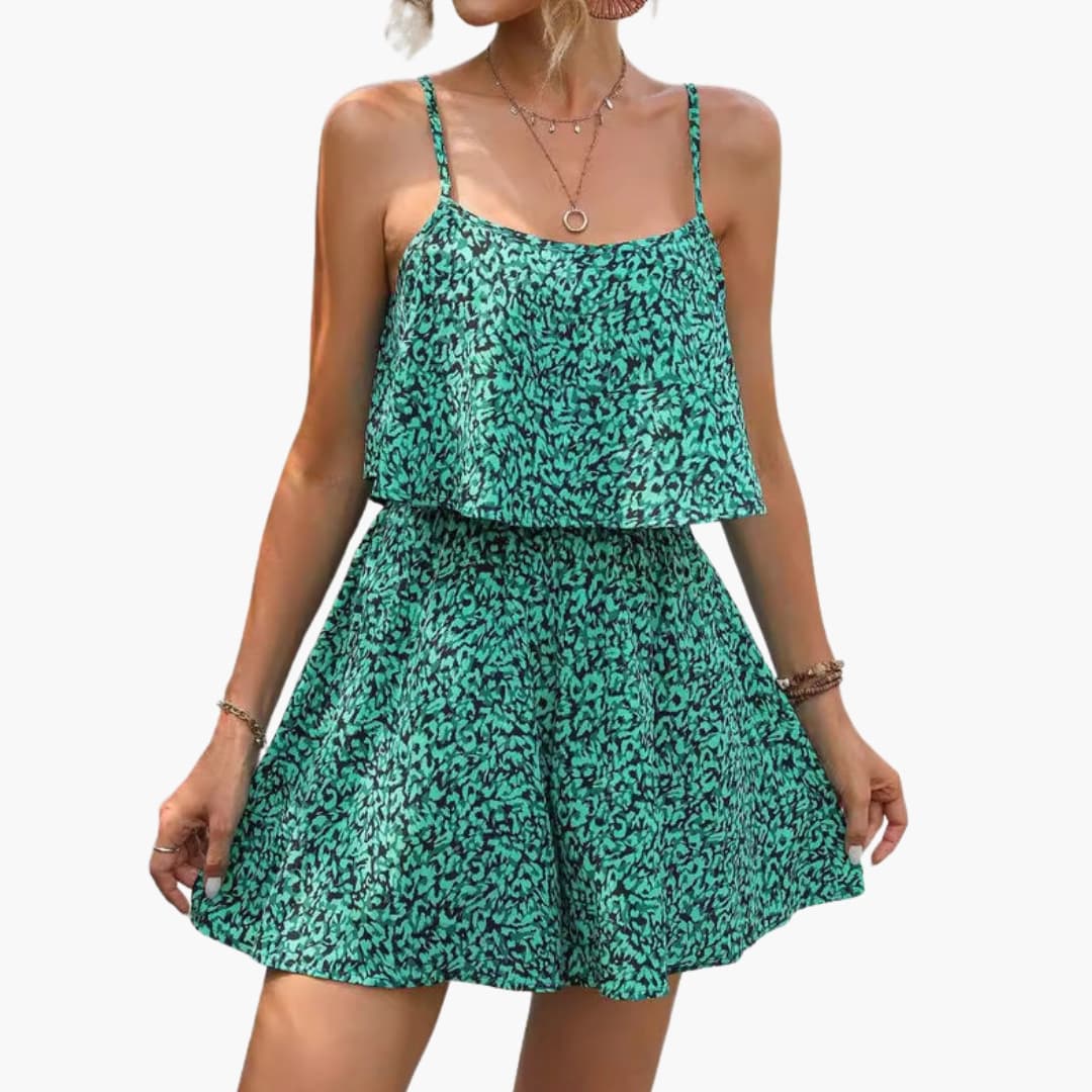 Women's V-Neck Jumpsuit Spaghetti Strap Elastic Waist