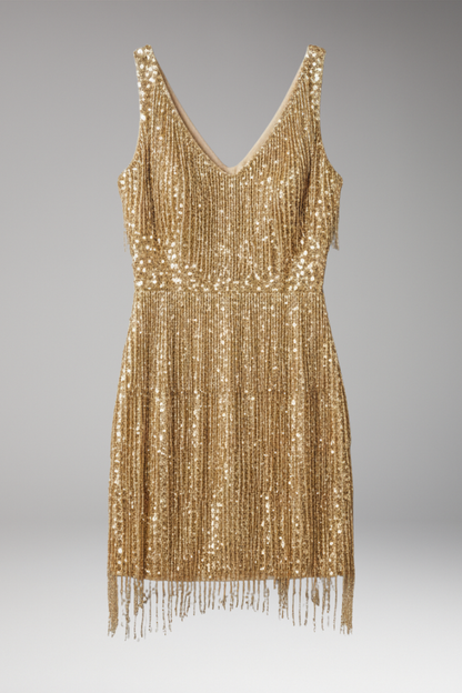 Women's Sequin Tassel Dress - VibreMode