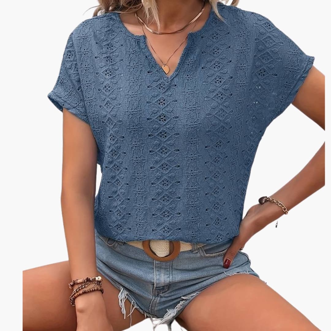 Women's Embroidered Short Sleeve T-Shirt - VibreMode