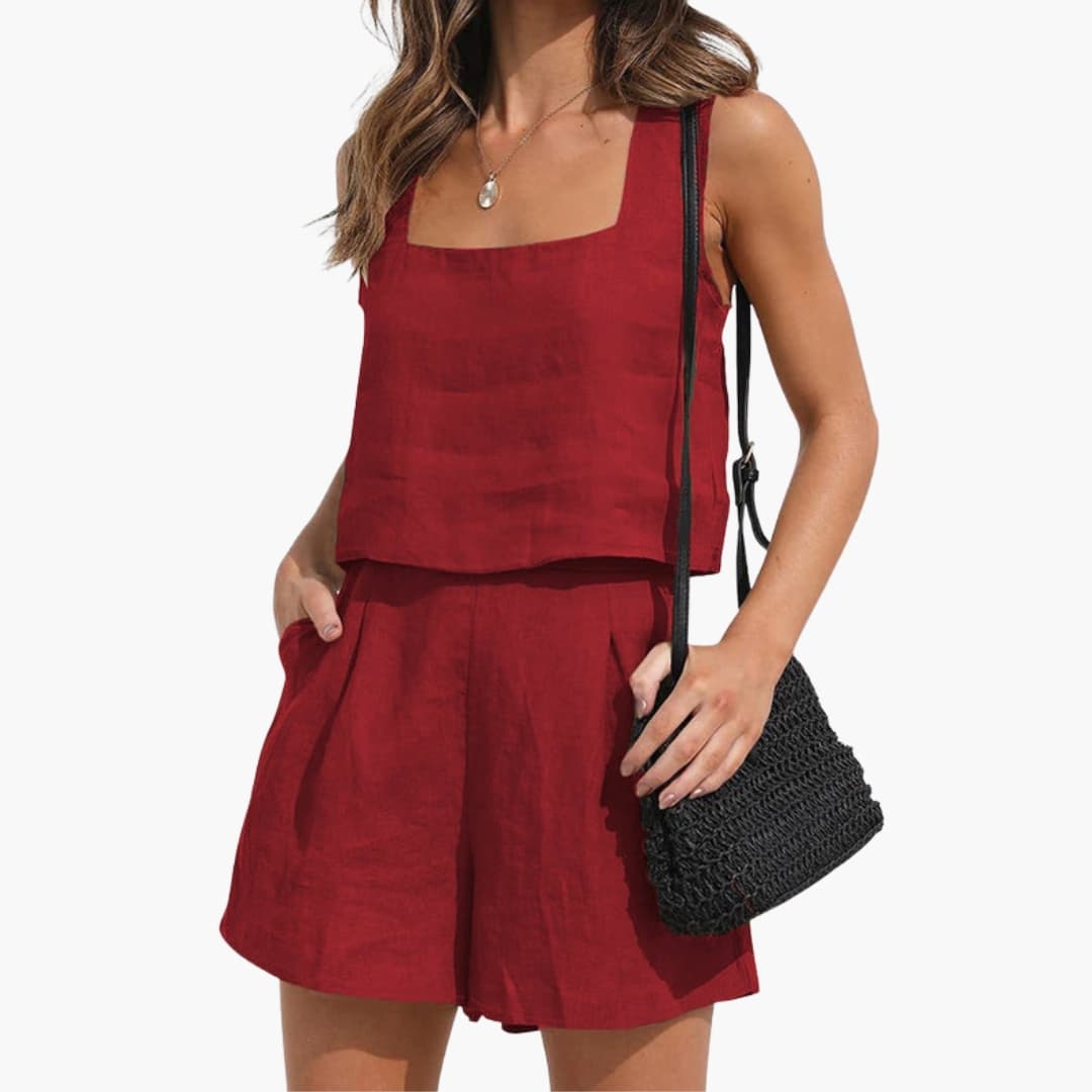 Women's Crop And Shorts Set Two Piece - VibreMode