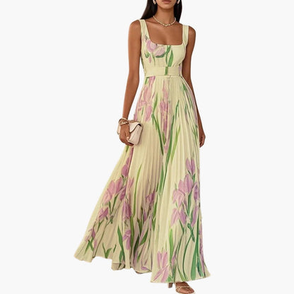 Women's Sleeveless Maxi Dress Pleated A-Line